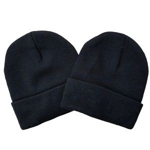 🆕 (2 PCs) Black Wool Beanie Hat